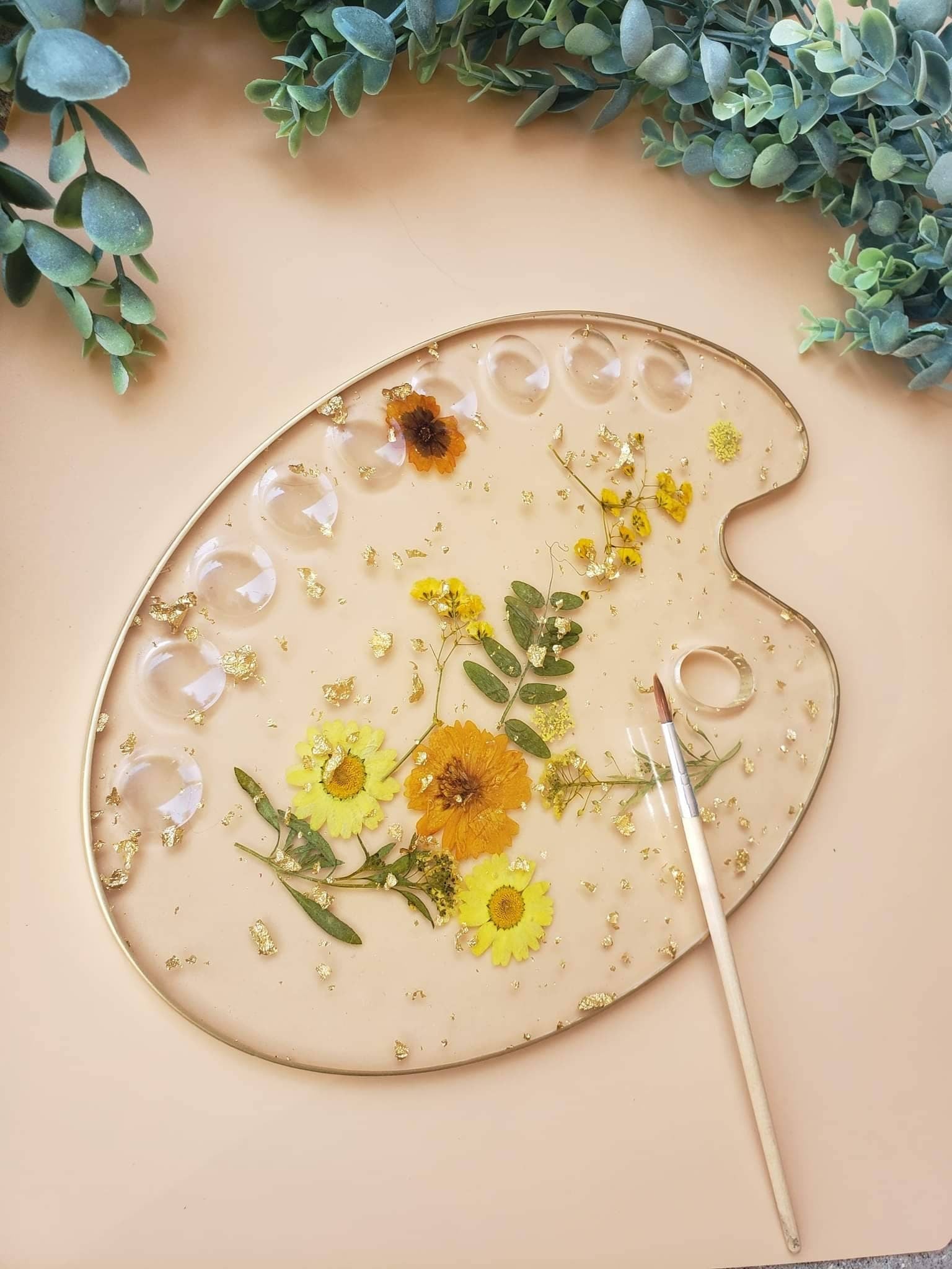 Resin Flower Painters Paint Palette Pressed Flowers Creative Artist Gift  Art Lovers Tool Customizable Paint Palette Gift for Her 